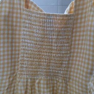 Square Neck. Linen Fit And Flare Dress.